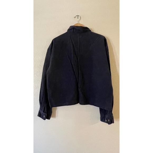 Brixton Size XL Womens Bowery Corduroy Button-Up Shirt Jacket Long Sleeve Navy - Picture 4 of 9
